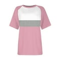 thumbnail image 5 of ECZHAW Womens Summer Color Block Tops Casual Short Sleeve Crew Neck T Shirts,, 5 of 5