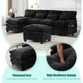 thumbnail image 3 of MOONMIS 106" U Shape Sectional Sofa Cloud Couch for Living Room, Upholstery Comfy Modular Sofas, 4 Seat Chenille U-Shaped Sleeper Sofa with Chaise Lounge, Ottoman & Pillows, 3 of 6