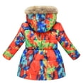 thumbnail image 2 of jjayotai Kids Girls Boys Tie-Dye Thick Warm Parkas Hooded Windproof Coat Outwear Clothes Orange 5-6 Years, 2 of 8