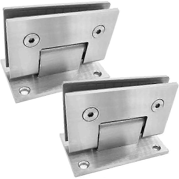 2 pack Heavy Duty Bathroom Clamp,Stainless Steel Glass Door Hinge,Two Way Fixed
