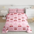thumbnail image 2 of jejeloiu Kawaii Cherries Full Size Comforter Sets,Cute Cartoon Bowtie Bedding Sets For Girl Teens Reversible 3 Pieces, 2 of 8