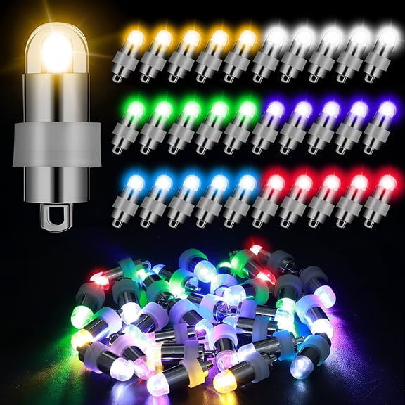 HIBIBUD LED Balloon Lights,Graduation Ceremony Balloon Decorative Lights,Decorative Battery Light Bulbs Paper Lanterns LED Wicks/Color/20pcs
