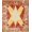 Red Cream Mustard, Pattern 19, variant on ODIKA 8'x10' Washable Area Rug Primitive Folk Vintage Lettering Distressed Farmhouse Border for Living Room, Under Sectional, Family , Durable, Non-Slip