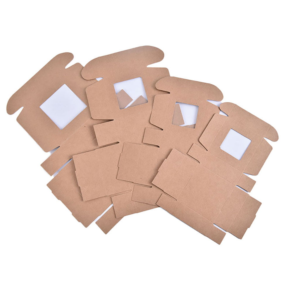 Details about   10pcs Kraft Paper DIY Gift Box With Clear PVC Window Cookie Cake Soap Packag jO 