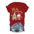 thumbnail image 1 of TSADFHJI T-Shirts pour Femmes Tendance 2024 Coton T-Shirt Décontracté Col Rond / Manches Courtes pour Confort & Style TTG Rouge, 1 of 2