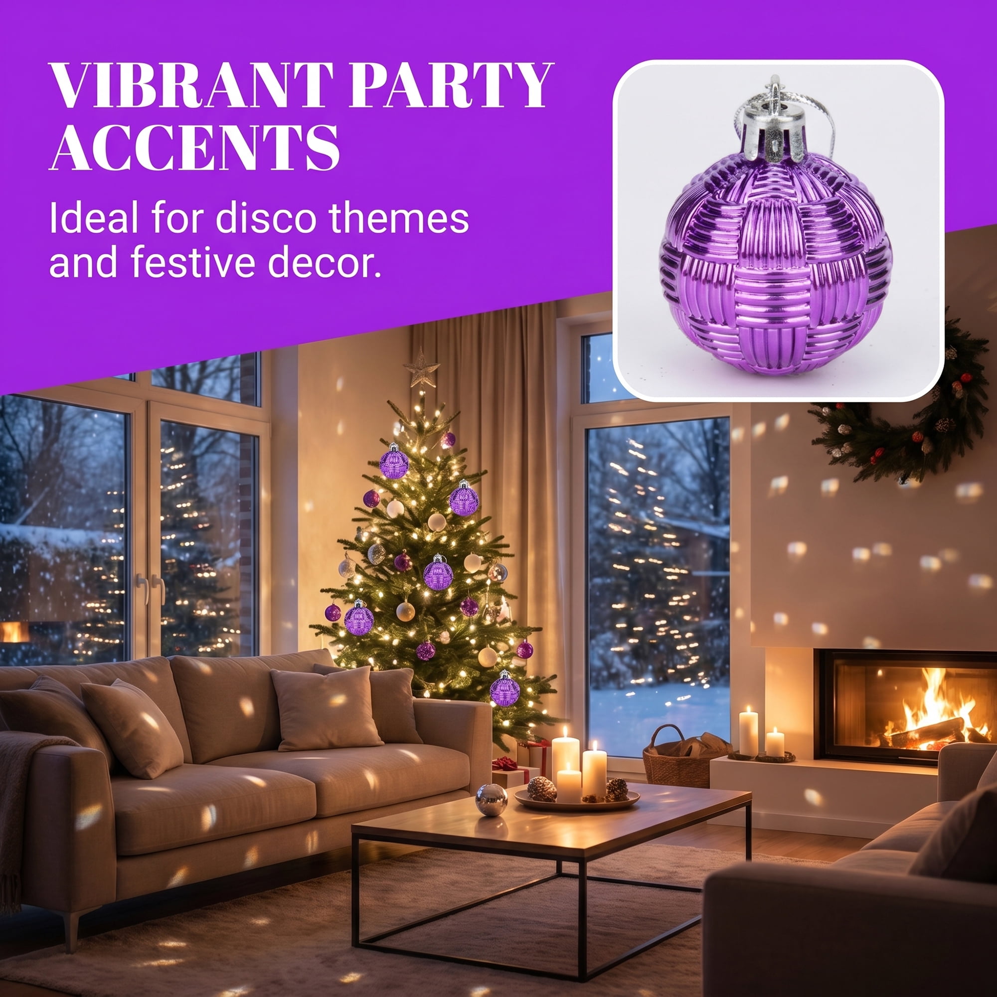 Unique Bargains 6Pcs Woven Texture Balls Mini Decorative Spheres Orbs Purple 1.6"