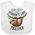 thumbnail image 3 of Inktastic Our 1st Mother's Day Together Cute Mom and Baby Sloth Boys or Girls Baby Bib, 3 of 4