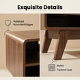 thumbnail image 4 of TV Stand with Storage, Entertainment Center with Slatted Sliding Door, Mid Century Modern TV Stand, Farmhouse Media Console for Living Room (Walnut, 46"), 4 of 11
