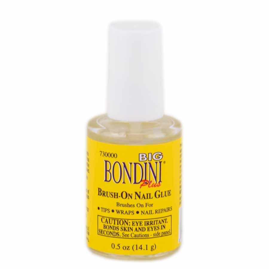 Bondini Nail Supplements Big Plus Brush On Nail Glue, 0.5 oz