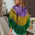 thumbnail image 7 of T Shirts For Women Womens Tops Purple Green And Gold Metallic Poncho, 7 of 7
