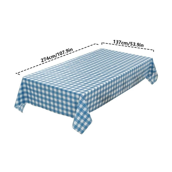 Wallpaper*1 Tablecloth Blue and White Checkered Tablecloths 54X108 Inches Disposable Plastic Tablecovers Rectangle Birthday