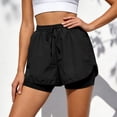 thumbnail image 2 of Mnuaqn Women Running Shorts Flowy Pleated Athletic Shorts Summer High Waisted Tennis Sporty Workout Gym Shorts (Black, L), 2 of 7