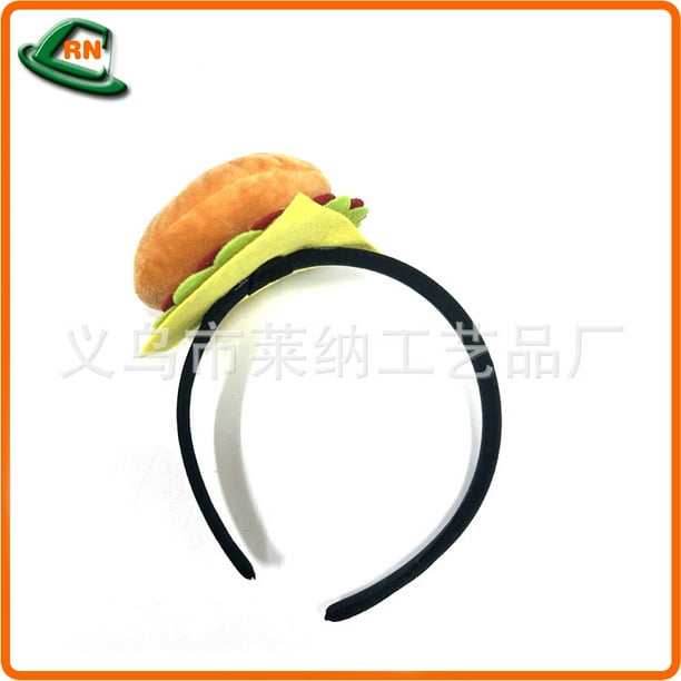 KAKOWELY Diadema divertida: Diadema de hamburguesa única para mujeres y niñas. Tocado ligero y cómodo para festivales. Tocado de fiesta para celebraciones navideñas.