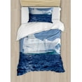 thumbnail image 1 of Ice Berg Duvet Cover Set Twin Size, Picturesque of an Oceanic Frigid Scene near St Anthony Newfoundland Canada, Decorative 2 Piece Bedding Set with 1 Pillow Sham, Multicolor, by Ambesonne, 1 of 3
