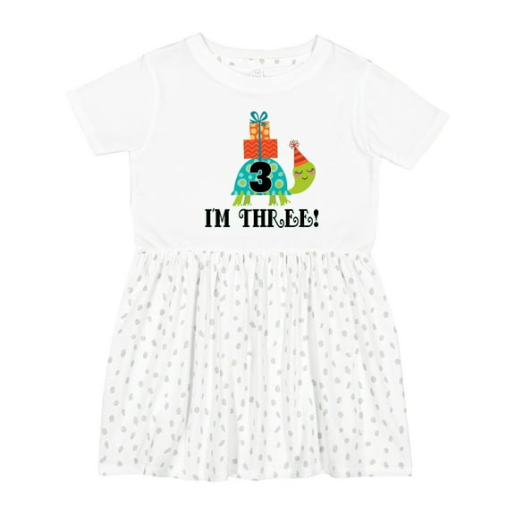 Inktastic 3rd Birthday Turtle 3 Year Old Girls Toddler Dress