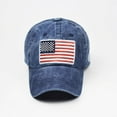thumbnail image 4 of Blue Women's Baseball Caps, Adult Classic American Flag Washed Old Letter American Sunshade Baseball Cap,Women's Accessories Baseball Caps, 4 of 7