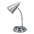 thumbnail image 3 of LED Gooseneck Desk Lamp with Charging Outlets, Gooseneck,15" High, Brushed Steel, Ships in 4-6 Business Days | Bundle of 2 Each, 3 of 7