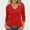 Red, variant on Fznquz Green Women's T-Shirts 3/4 Length Sleeve Fall Plain Shirt V Neck Casual Solid Winter Clothes,XXL