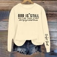 thumbnail image 2 of Ediodpoh Women's Sweatshirts Letter Print Pullover Round Neck Top for Fall and Winter Casual Comfortable Sweatshirt Beige XXL, 2 of 3