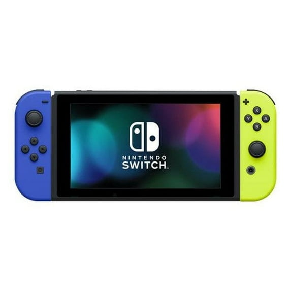 Restored Nintendo Switch 32gb Console Black With Neon Blue/neon Yellow Joy-con (Refurbished)