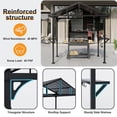 thumbnail image 6 of ALAULM 8'x 5' Hardtop Grill Gazebo, Outdoor BBQ Metal Roof Canopy with 2 Metal Side Shelves & 5 Tool Hooks for Patio, Garden, Backyard, Poolside (Black), 6 of 10