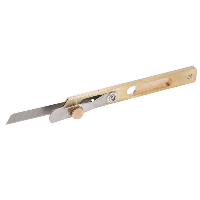 Cortador de cuero artesanal, de latón duradero, con posicionamiento ajustable, cuchillo portátil para manualidades de cuero DIY.