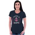 thumbnail image 4 of Breast Cancer Ribbon Anchor in Hope Womens Slim Fit Graphic Tee Brisco Brands X, 4 of 5