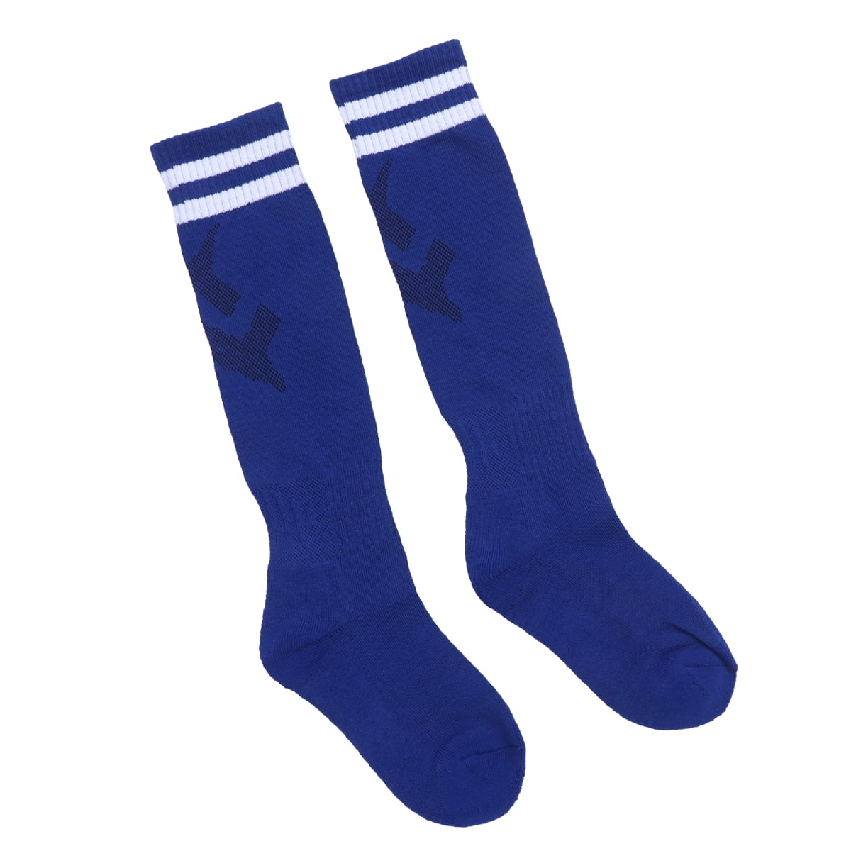 1 Pair Football Stockings Unisex Tube Socks Stripe High Knee Footable Soccer Socks (Suitable