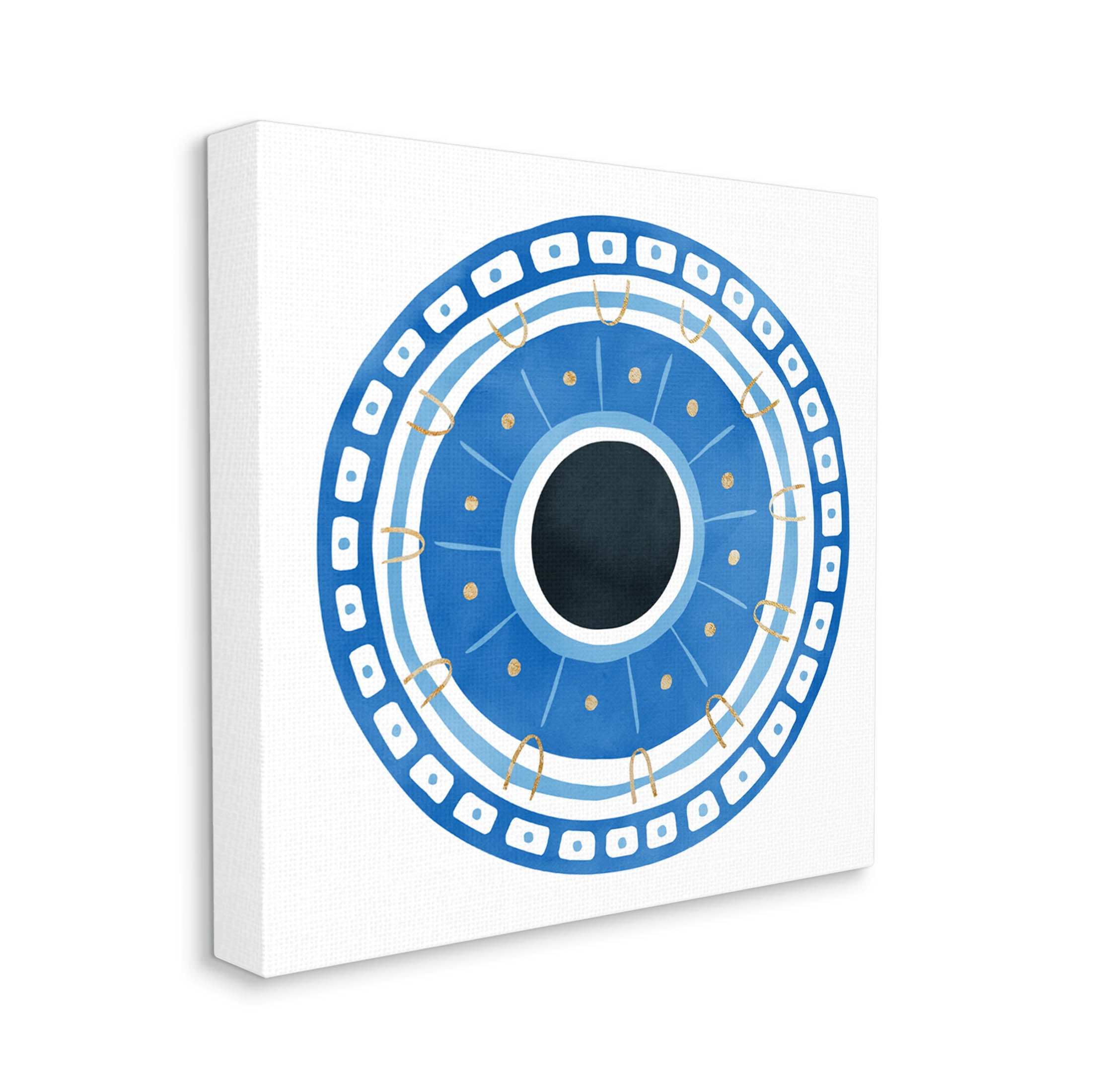 Stupell Industries Spiritual Mati Evil Eye Blocked Pattern Graphic Art Gallery Wrapped Canvas Print Wall Art, Design by Ziwei Li