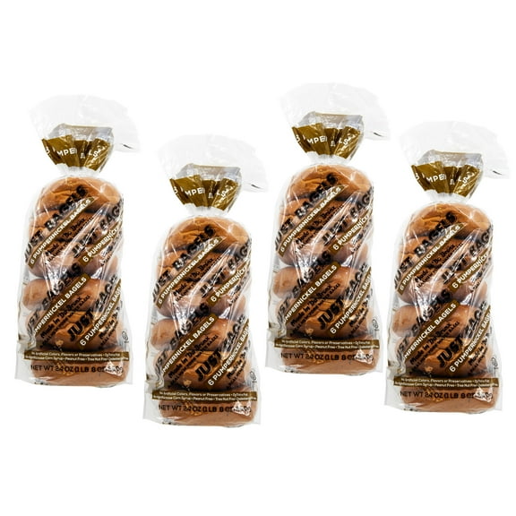 Just Bagels - Pumpernickel Bagels - 24 Count (4 six packs), 24oz Bag - Non-GMO - All Natural - NY Bagels