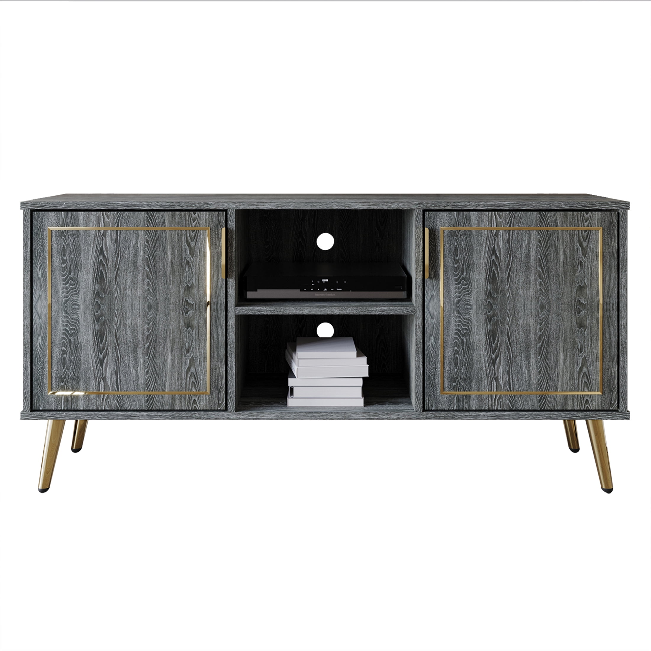 Castle Place Glam 47" TV Stand Console for TVs up to 55", Dark Gray