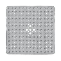 ANMINY Square Bath Shower Tub Mat 21 x 21 in Non-Slip Stall Mat with Suction Cups with Drain Holes