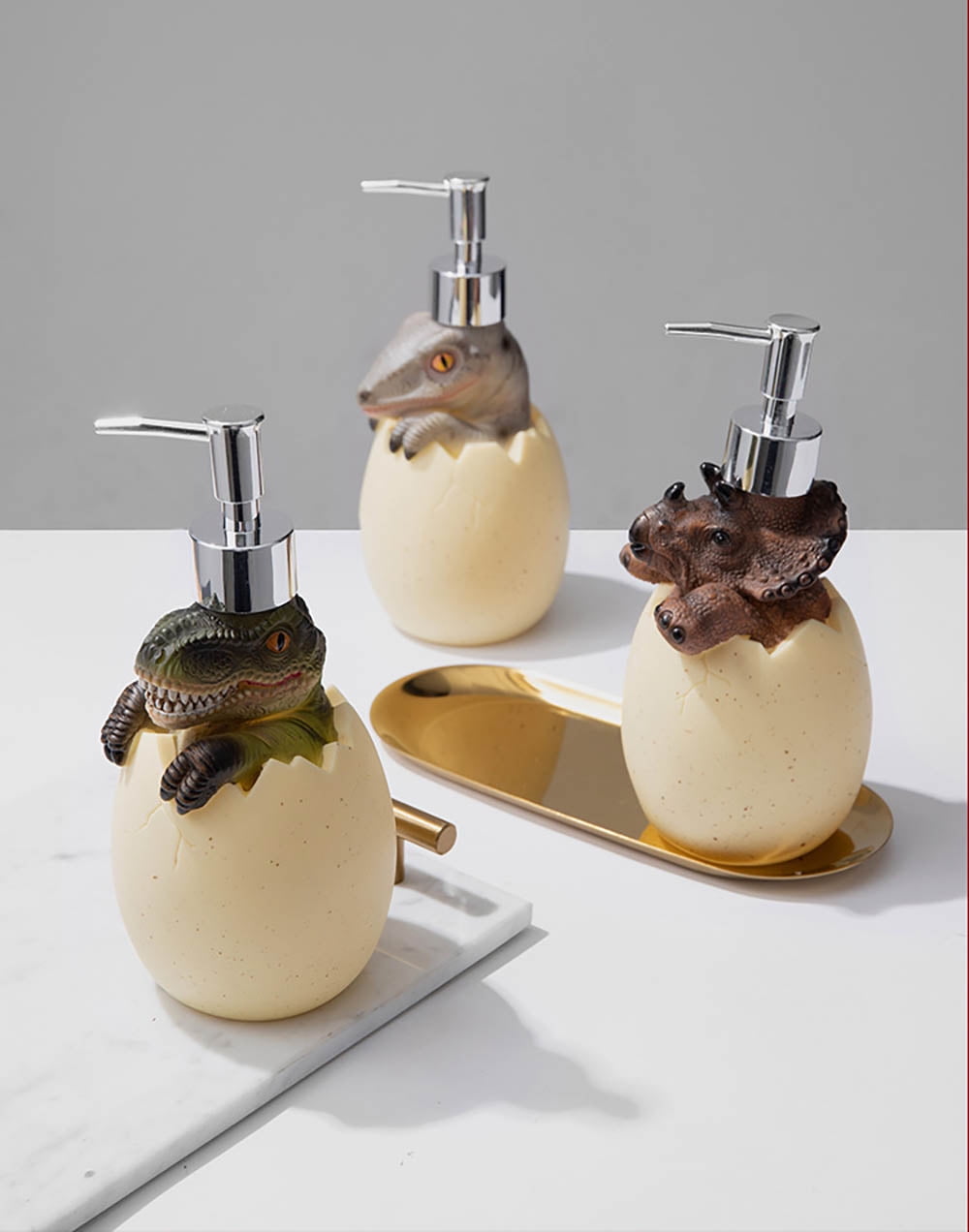 WiMiFar Dinosaur Tyrannosaurus Rex Triceratops Velociraptor Soap Dispenser, 560ml