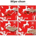 thumbnail image 3 of Christmas Square Tablecloth, Merry Christmas Happy New Year, with Elastic Edge Design, Waterproof and Washable Table Cover, Fitted for 32"x32" Square Table, Style 15, 3 of 4