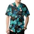 thumbnail image 4 of Tropical Black Cat Hawaiian Shirts for Men Women, Funny Black Cat Short Sleeve Button Down Shirt S4, 4 of 6