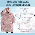 thumbnail image 4 of Oversized Wearable Blanket Hoodie,Pink Cow Sweater Pattern Sherpa Blanket Hoodie with Super Pockets,Super Warm Fuzzy Pullover for Women & Men, 4 of 6