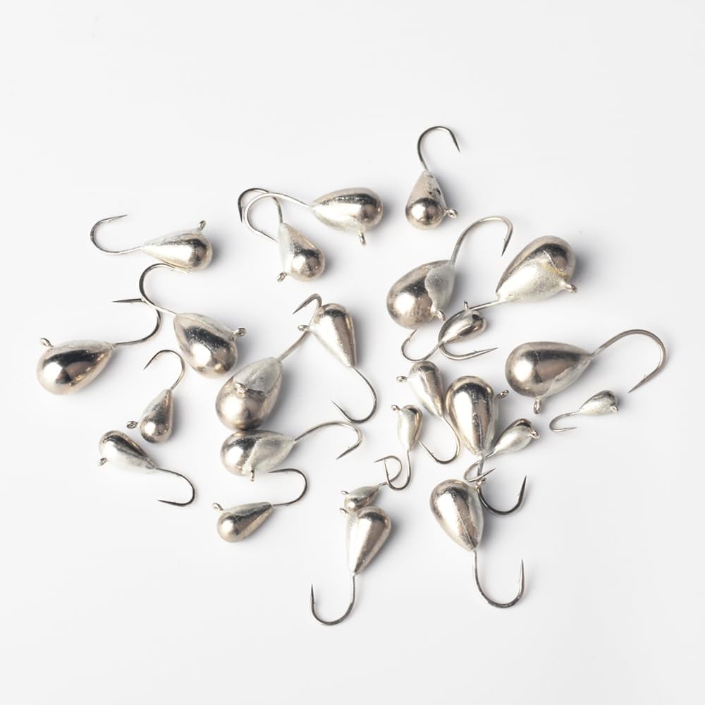 10-Pack Unpainted Tungsten Tear Drop Ice Jigs,2.7/3.2/4/5/5.5/6/7mm Tungsten Ice Fishing Jigs