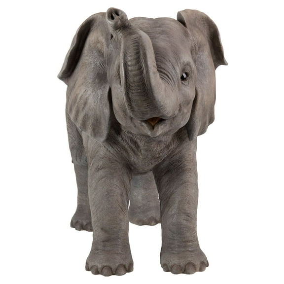 Hi-Line Gifts 26.75" Mink Regal Pose Elephant Outdoor Garden Statue