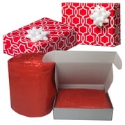 Small Bubble Red Wrap - 60 x 12 Wide Perforated Every 12 Bubble roll
