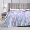 thumbnail image 4 of Kll Fleece Blanket Plush Throw Blanket Striped Gradient,Soft Fuzzy Cozy Flannel Blanket For Couch Sofa Bed.(60"X50"), 4 of 9