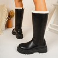 thumbnail image 6 of Womans Boots Winter Women Thickened Fleece Knee High Long Boots Chunky Heel Versatile Thick-Soled Warm Snow Boots for Casual Outdoor, 6 of 9