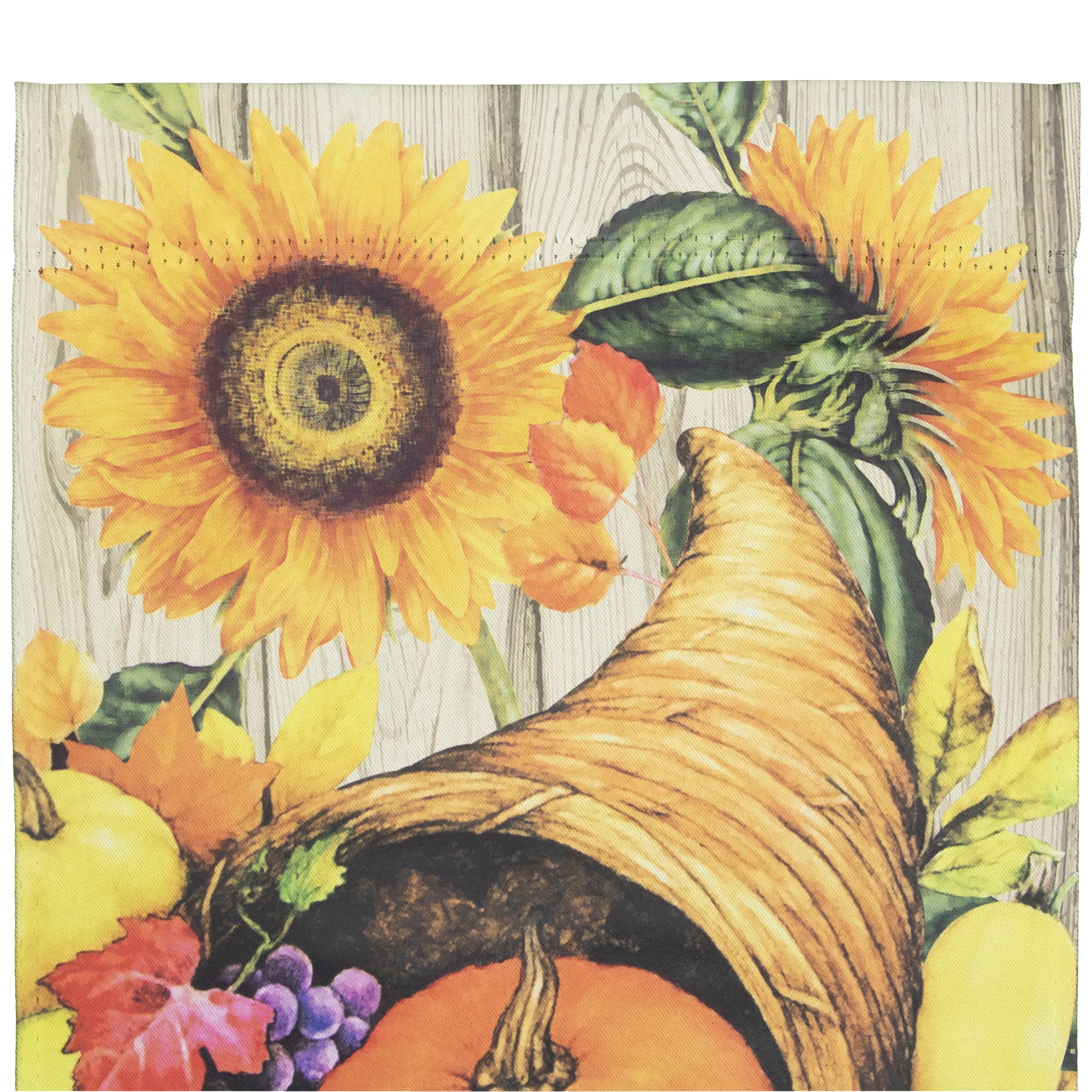 Cornucopia and Flowers Autumn Harvest Flag 12.5" x 18-Inch"