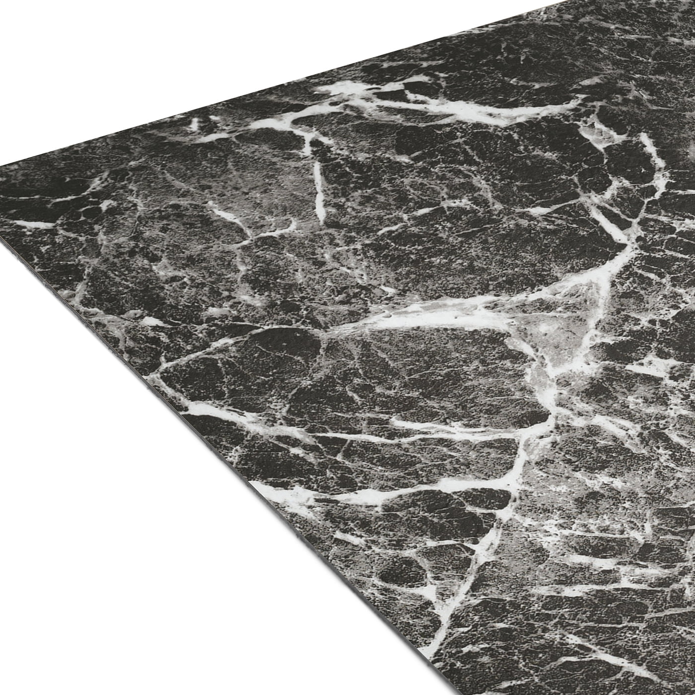 PowerSellerUSA Charcoal Marble Black Vinyl Floor Tiles Self Stick Peel Flooring 12" x 12", 5-Pack (100 Pieces)