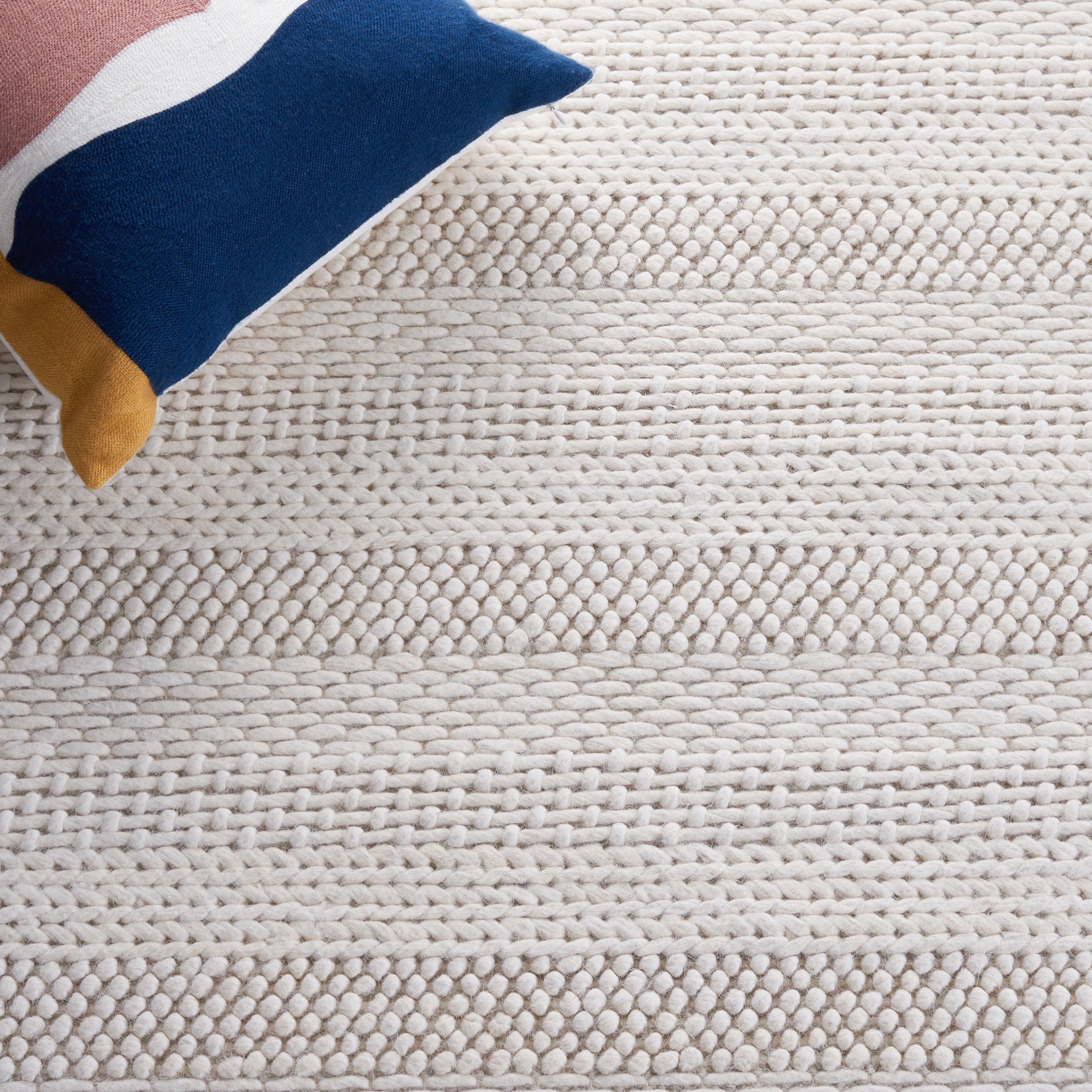 SAFAVIEH Natura Hester Striped Wool Area Rug, Ivory, 8' x 10'