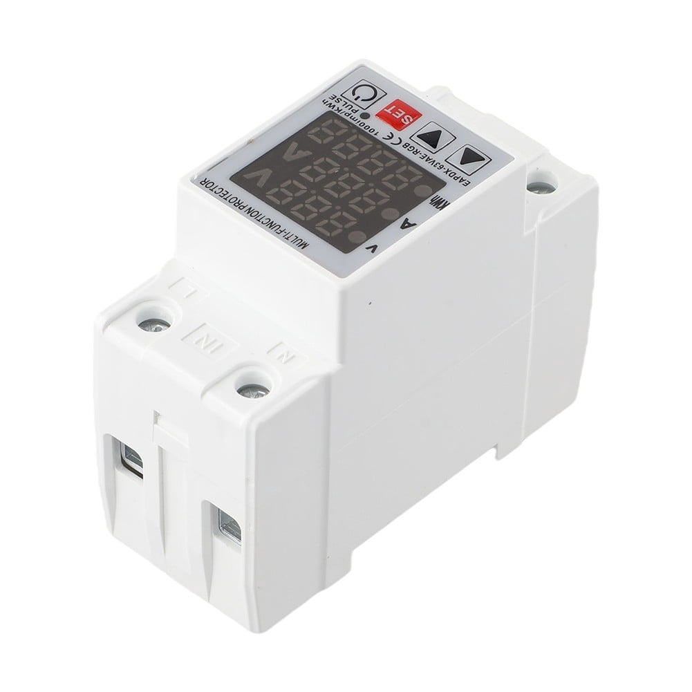 3In1 Display Din Rail Adjustable Over Voltage Current Protective Device 63A 230V