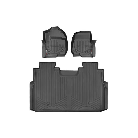 WeatherTech Custom Fit FloorLiners compatible with 2023-2024 Ford Super Duty - 1st & 2nd Row, Black