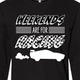 thumbnail image 4 of Inktastic Weekends Are for Racing Race Car Silhouette and Racing Flag Long Sleeve T-Shirt, 4 of 5