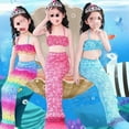 thumbnail image 2 of Mermaid Tail Costume For Girls Kids Swimming Cosplay With Monofin Adjustable Waistband Quick Dry, 2 of 6