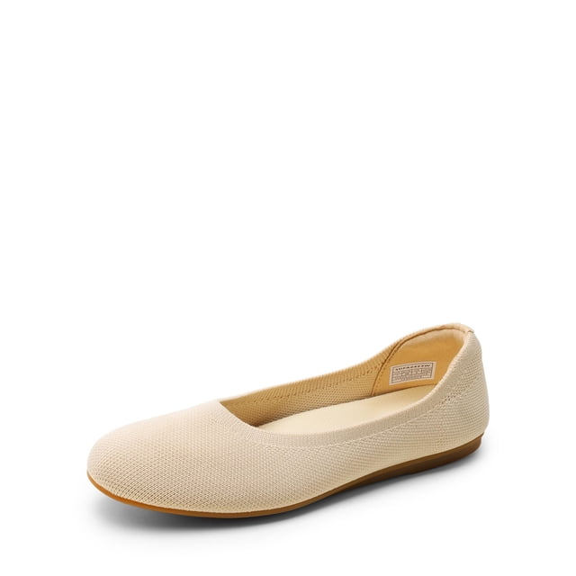 DREAM PAIRS Bailarinas de Punto Plegables Nude para Mujer