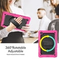 thumbnail image 3 of For Samsung Galaxy Tab A8 Case 10.5 inch, 360 Rotating Shockproof Cover with Stand, Screen Protector, Shoulder Strap (2022, SM-X200/X205/X207), Rose, 3 of 7